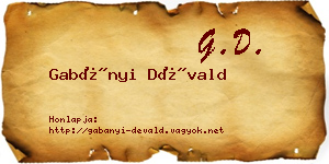 Gabányi Dévald névjegykártya